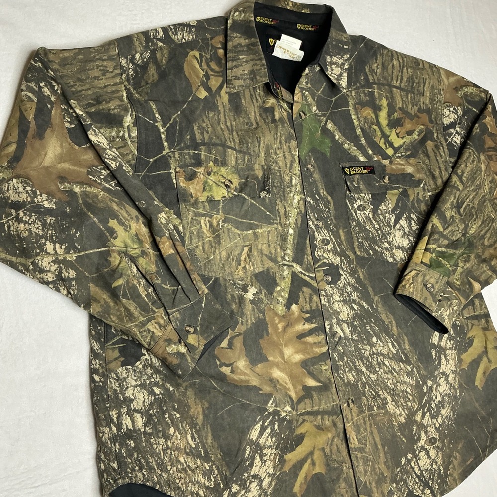 Scent Blocker Frontier Camo Long Sleeve Shirt Men's XL Realtree Hunting Outdoors